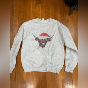 Fluffy cow christmas sweatshirt
